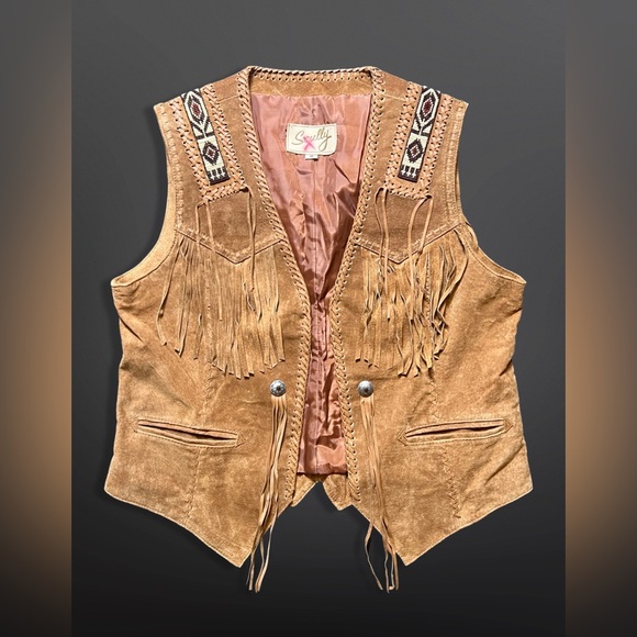 ⚡️SCULLY⚡️ Western Suede Beaded Fringe Vest - Picture 9 of 12